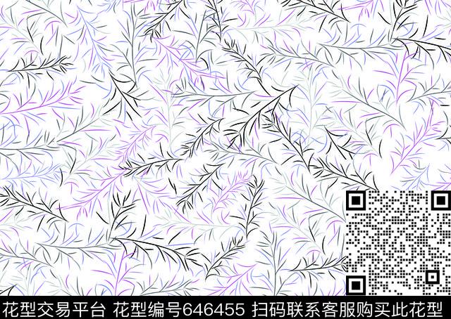 植物图案植物花卉叶子传统印花华亿平台下载（图片编号: 646455） - 瓦栏（Walan）