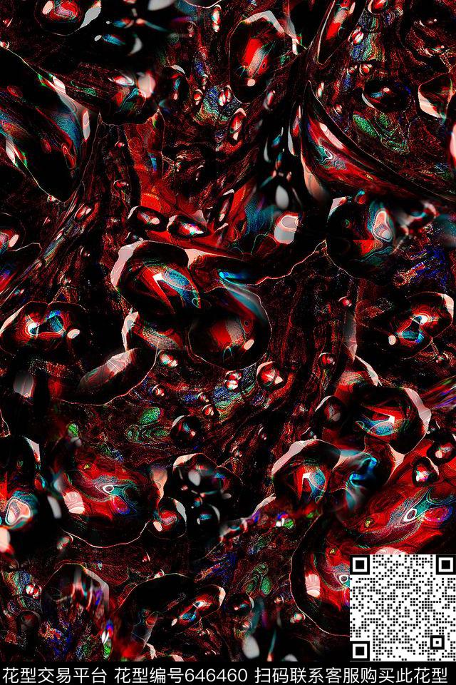 男装抽象数码印花华亿平台下载（图片编号: 646460） - 瓦栏（Walan）