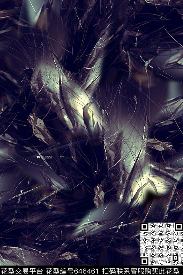 男装抽象数码印花华亿平台下载（图片编号: 646461） - 瓦栏（Walan）