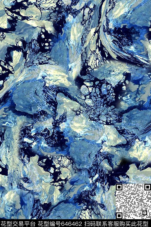 男装抽象数码印花华亿平台下载（图片编号: 646462） - 瓦栏（Walan）