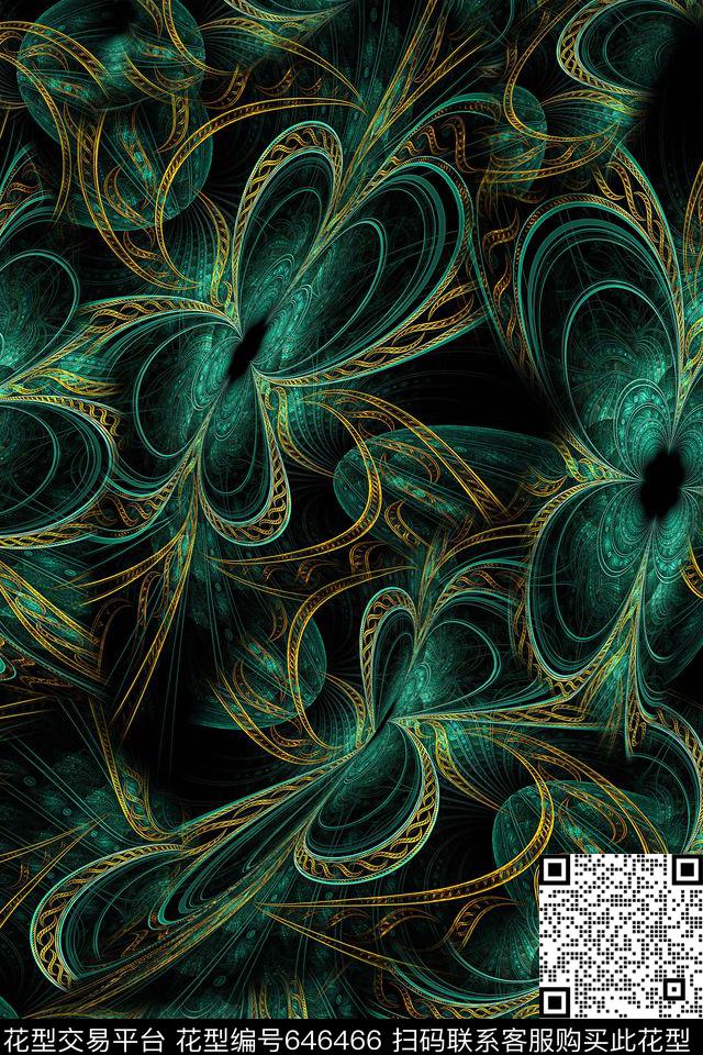 男装抽象数码印花华亿平台下载（图片编号: 646466） - 瓦栏（Walan）