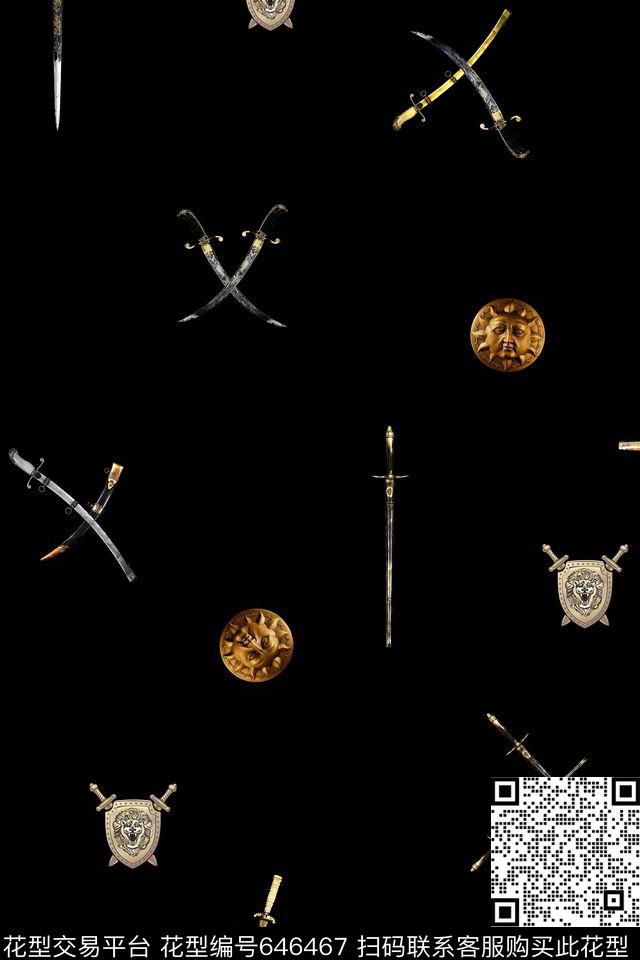 抽象休闲商务武器数码印花华亿平台下载（图片编号: 646467） - 瓦栏（Walan）