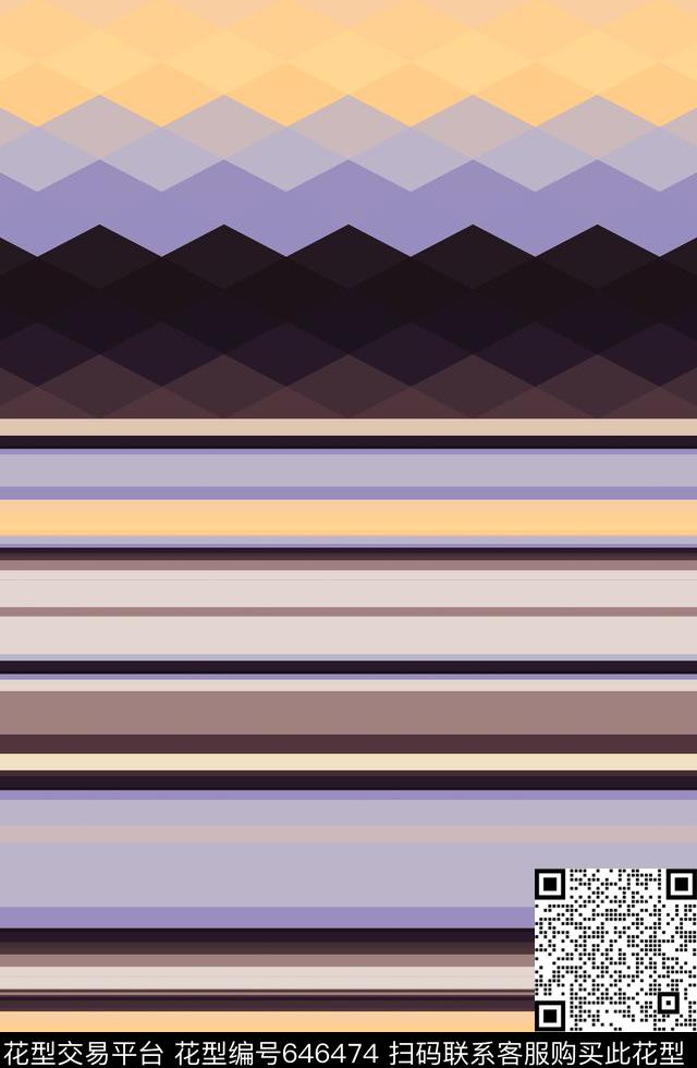 民族风菱形几何传统印花华亿平台下载（图片编号: 646474） - 瓦栏（Walan）