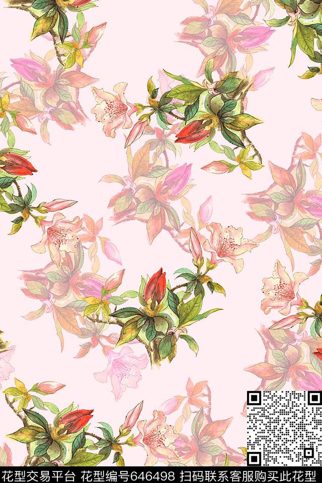 时尚抽象手绘中国风印花时尚潮流大牌旗袍印花抽象柔和复古花卉印花数码印花华亿平台下载（图片编号: 646498） - 瓦栏（Walan）
