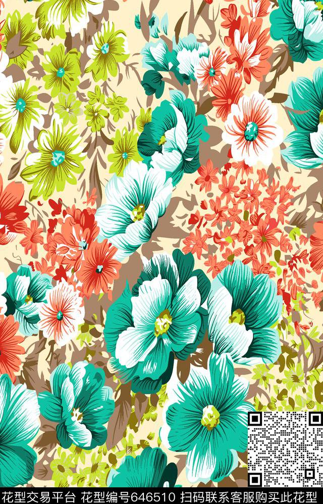 时尚流行欧式传统印花华亿平台下载（图片编号: 646510） - 瓦栏（Walan）