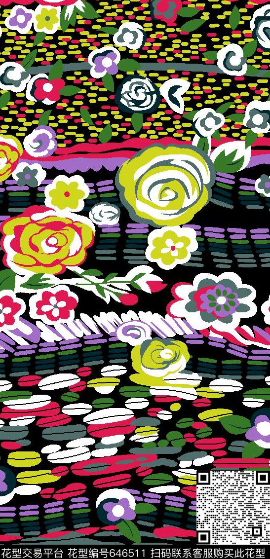 高档时尚流行传统印花华亿平台下载（图片编号: 646511） - 瓦栏（Walan）