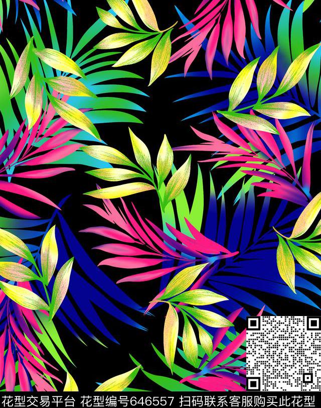 流行时尚黑底传统印花华亿平台下载（图片编号: 646557） - 瓦栏（Walan）