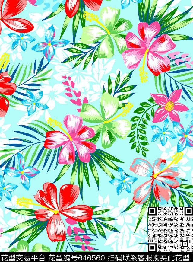 流行大牌花卉传统印花华亿平台下载（图片编号: 646560） - 瓦栏（Walan）