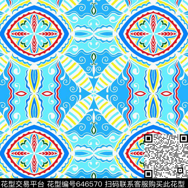 流行大牌几何传统印花华亿平台下载（图片编号: 646570） - 瓦栏（Walan）