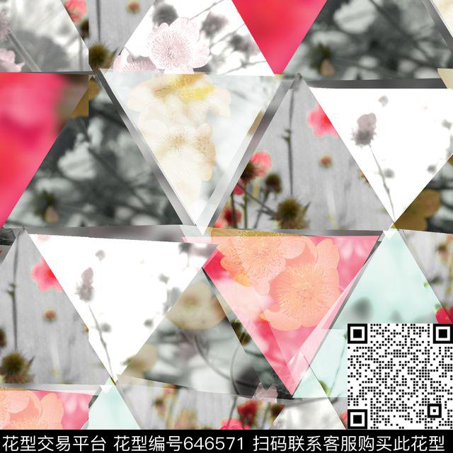 大牌流行几何图案数码印花华亿平台下载（图片编号: 646571） - 瓦栏（Walan）