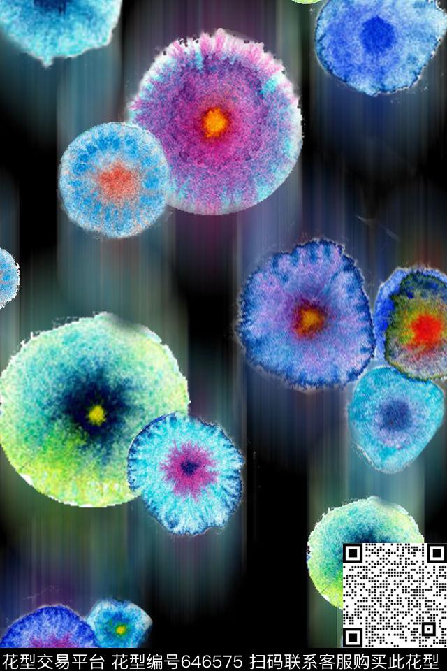 水彩肌理时尚水彩清新时尚原创绚丽水彩数码印花华亿平台下载（图片编号: 646575） - 瓦栏（Walan）