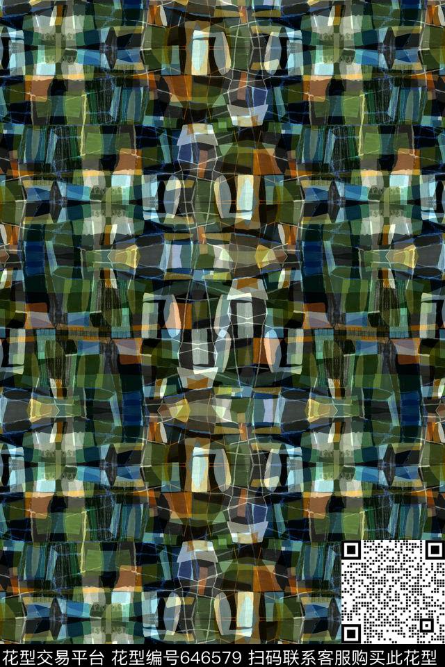 不规则几何小方块马赛克数码印花华亿平台下载（图片编号: 646579） - 瓦栏（Walan）