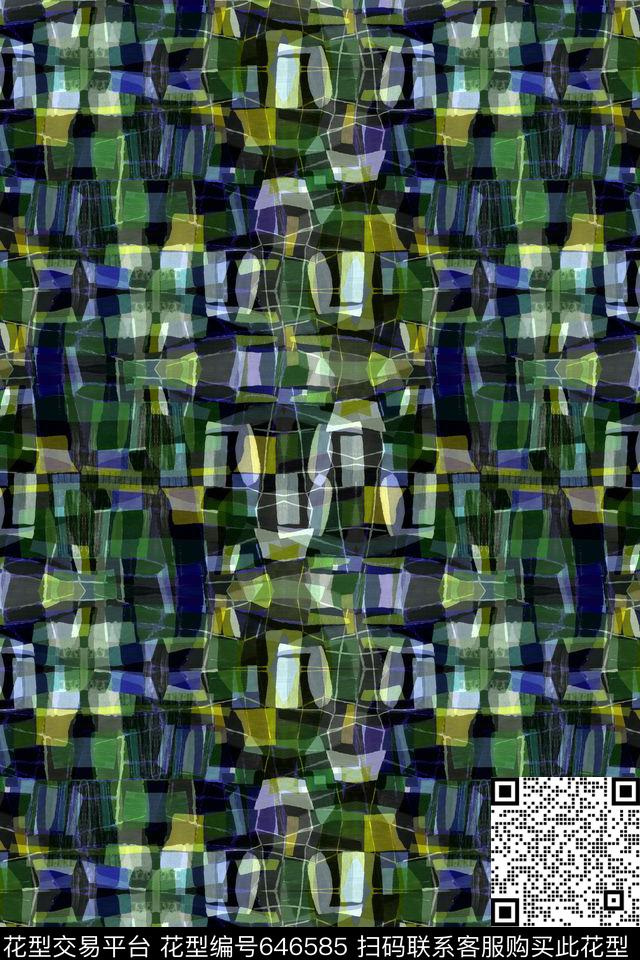 不规则几何小方块马赛克数码印花华亿平台下载（图片编号: 646585） - 瓦栏（Walan）