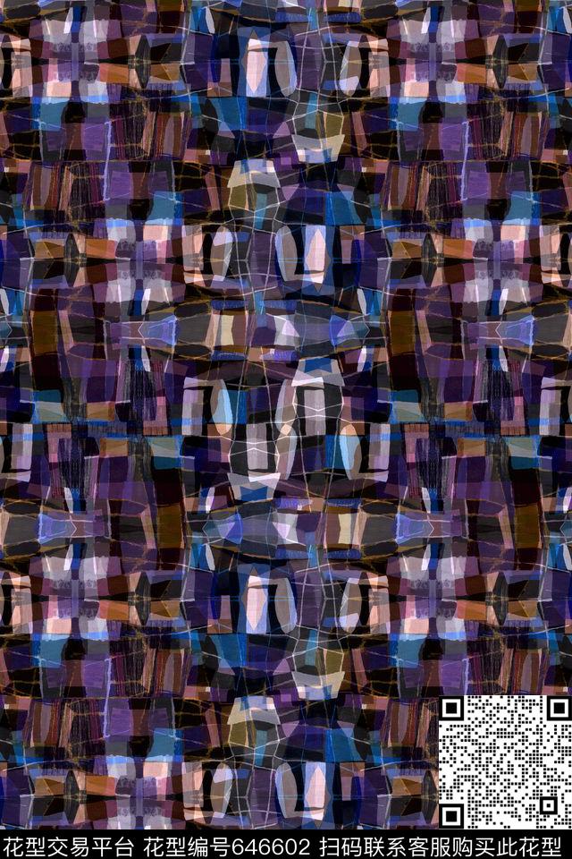 不规则几何小方块马赛克数码印花华亿平台下载（图片编号: 646602） - 瓦栏（Walan）