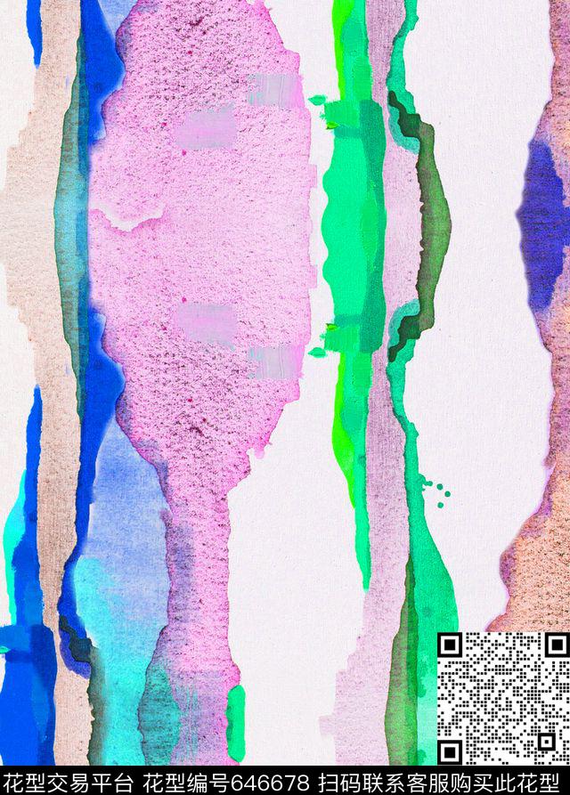 波浪条纹曲线条子数码印花华亿平台下载（图片编号: 646678） - 瓦栏（Walan）