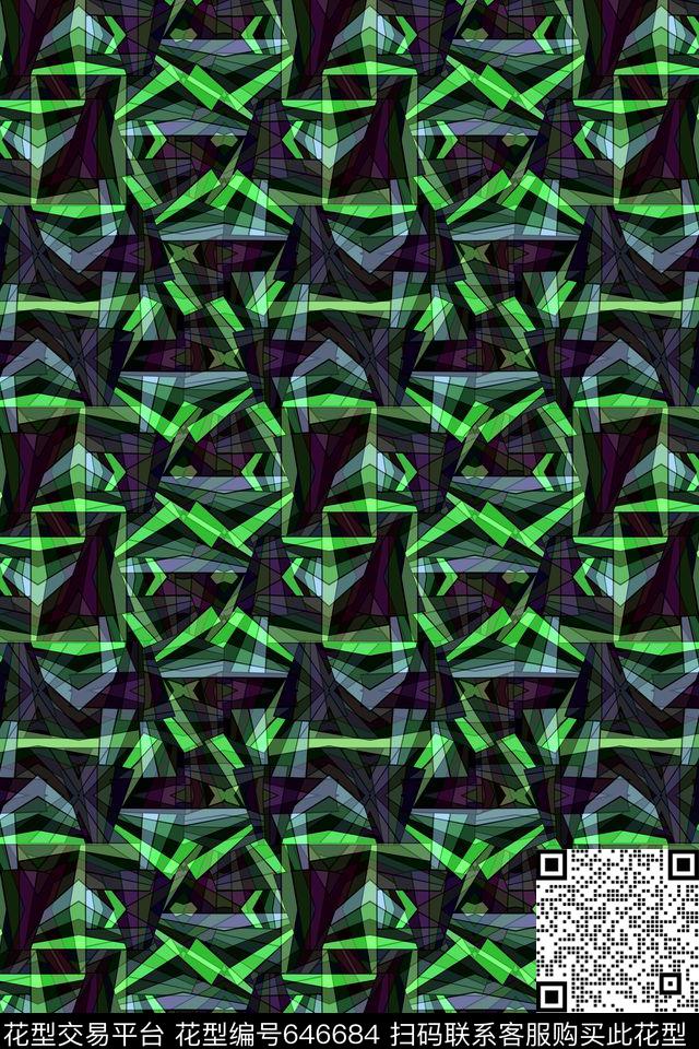 色块三角形不规则几何传统印花华亿平台下载（图片编号: 646684） - 瓦栏（Walan）