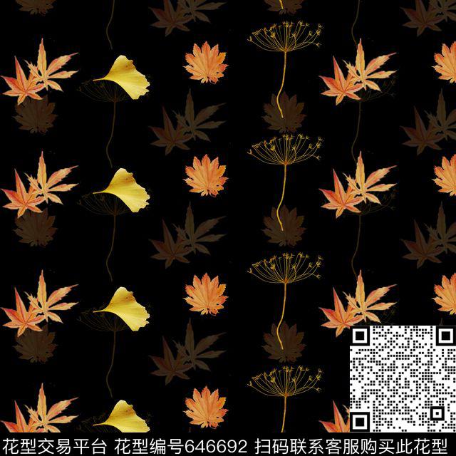 复古女装华亿平台植物数码印花华亿平台下载（图片编号: 646692） - 瓦栏（Walan）