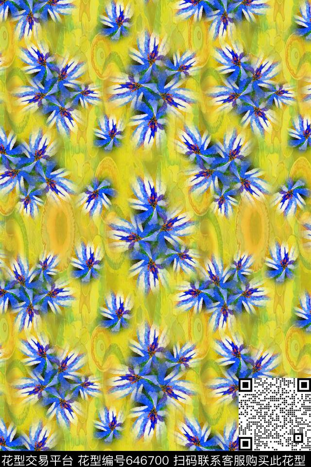 抽象花卉抽象风格热带海滨度假数码印花华亿平台下载（图片编号: 646700） - 瓦栏（Walan）