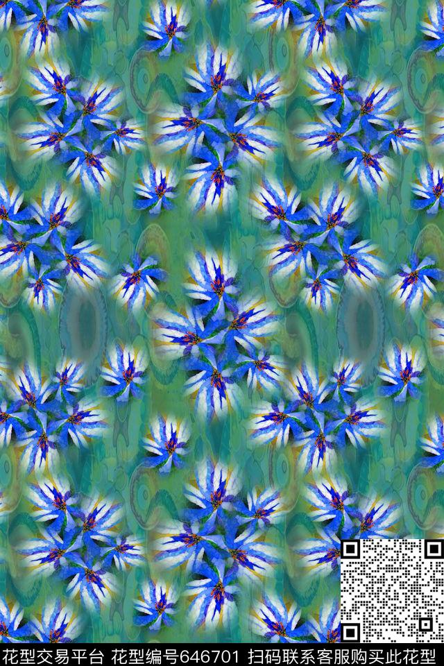 抽象花卉抽象风格热带海滨度假数码印花华亿平台下载（图片编号: 646701） - 瓦栏（Walan）