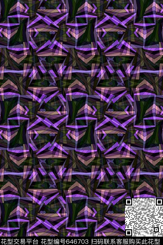 色块三角形不规则几何传统印花华亿平台下载（图片编号: 646703） - 瓦栏（Walan）
