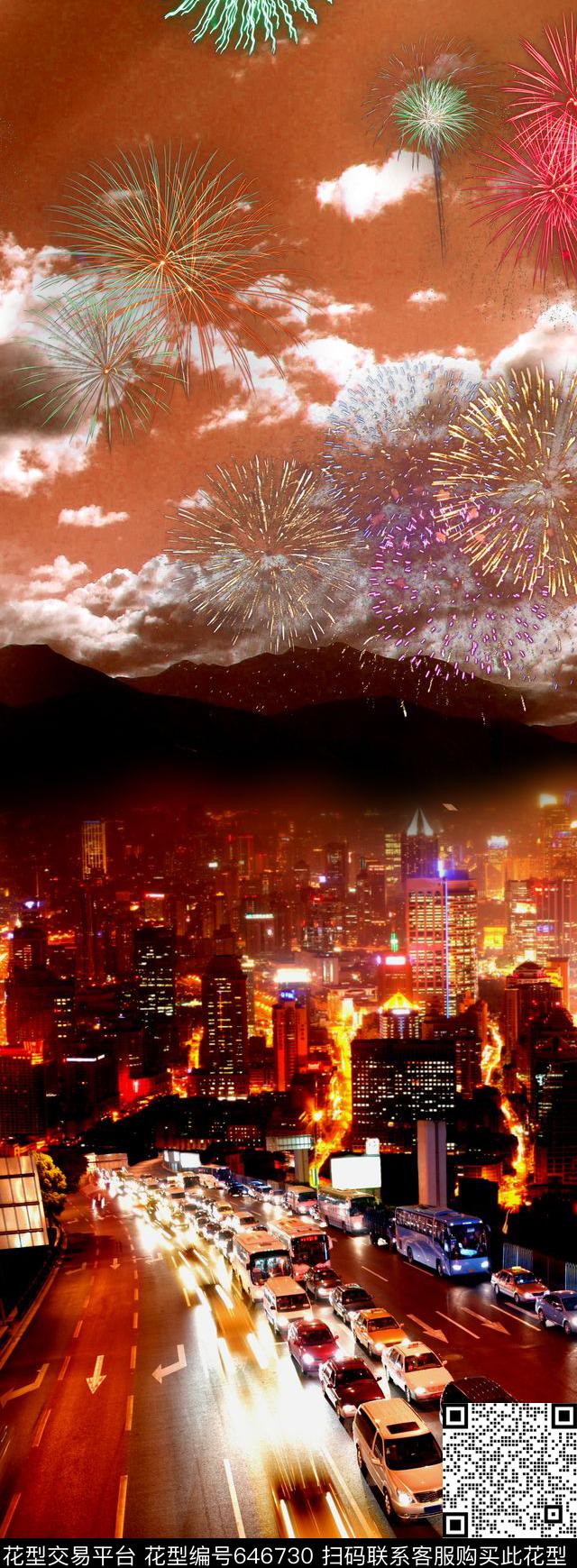 大花花朵花卉数码印花华亿平台下载（图片编号: 646730） - 瓦栏（Walan）