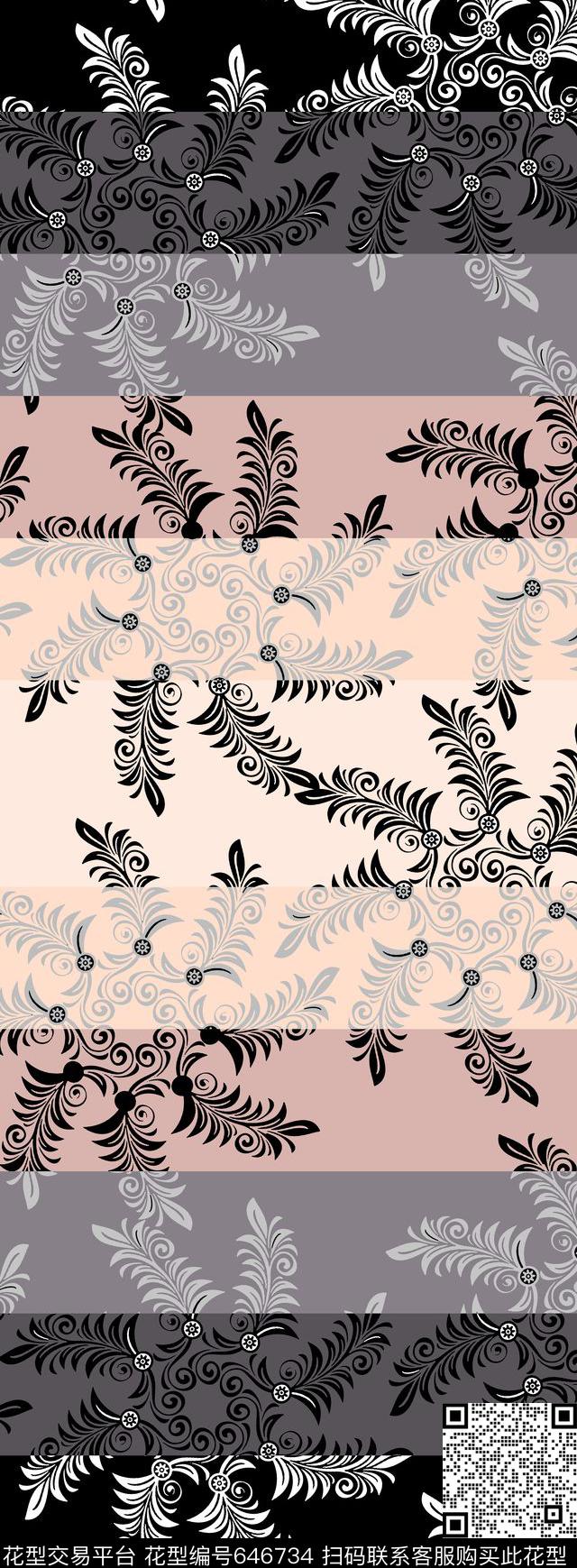 大花花朵花卉传统印花华亿平台下载（图片编号: 646734） - 瓦栏（Walan）
