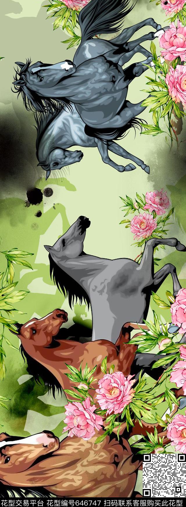 大花花朵花卉数码印花华亿平台下载（图片编号: 646747） - 瓦栏（Walan）