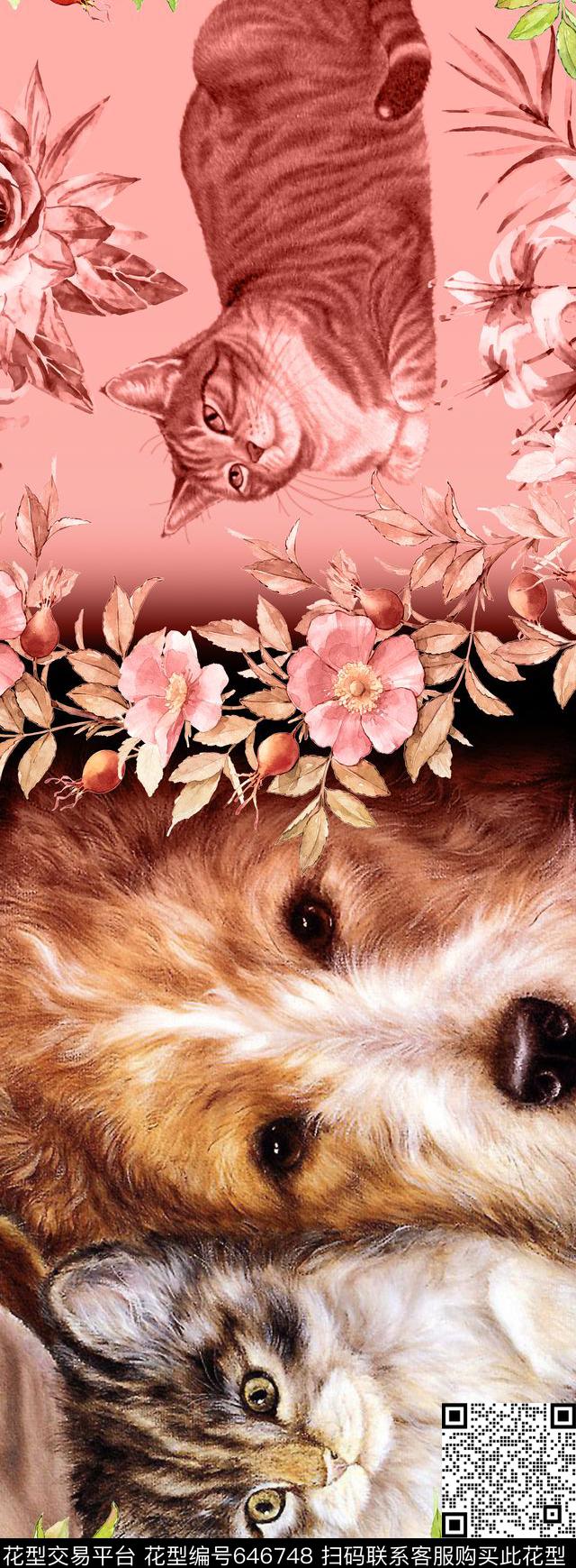 大花花朵花卉数码印花华亿平台下载（图片编号: 646748） - 瓦栏（Walan）