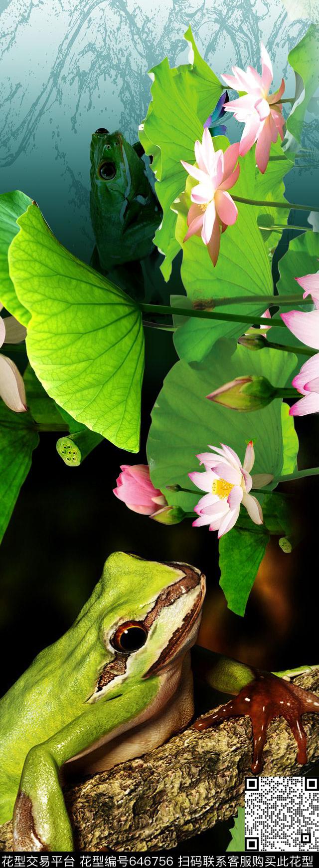 大花花朵花卉数码印花华亿平台下载（图片编号: 646756） - 瓦栏（Walan）