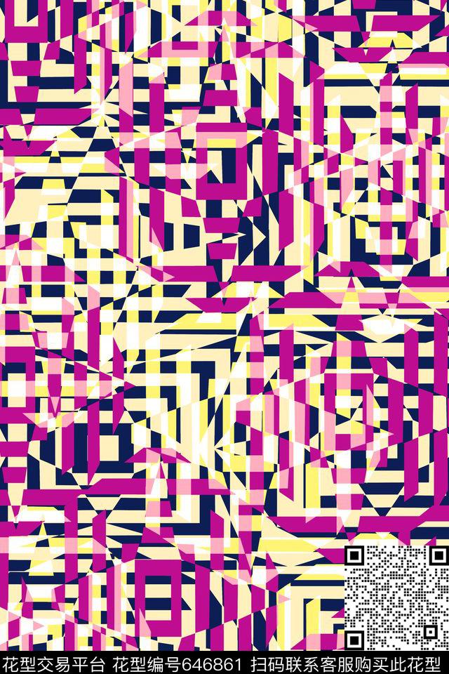 女装几何格子传统印花华亿平台下载（图片编号: 646861） - 瓦栏（Walan）