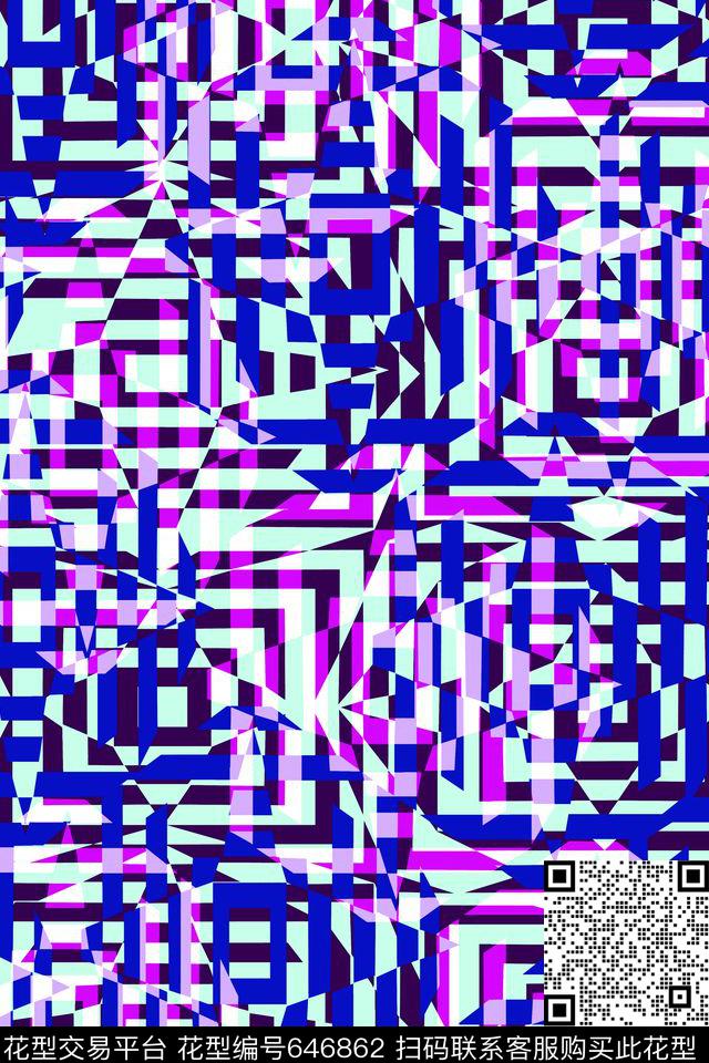 女装几何格子传统印花华亿平台下载（图片编号: 646862） - 瓦栏（Walan）