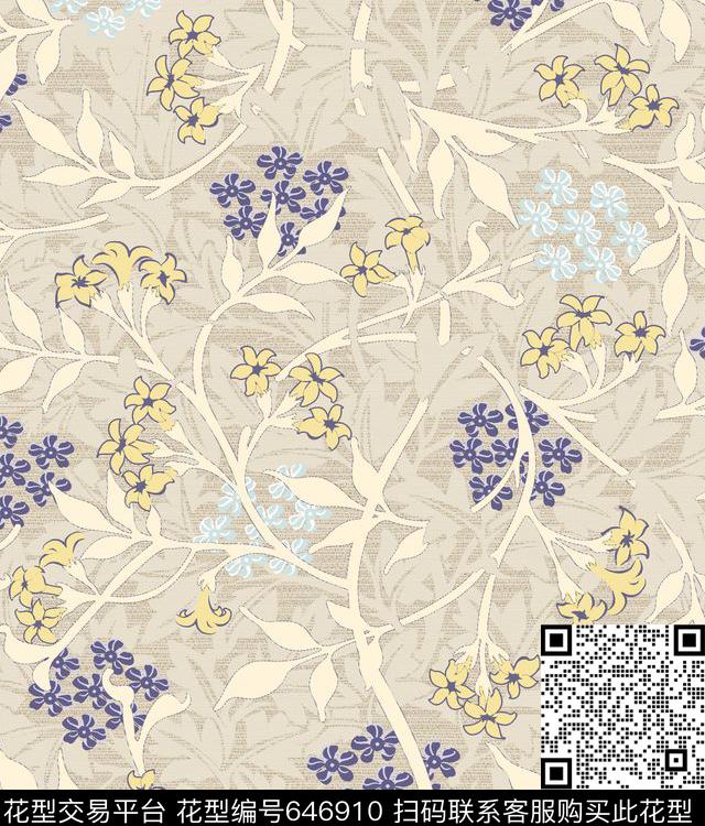 花卉数码印花华亿平台下载（图片编号: 646910） - 瓦栏（Walan）