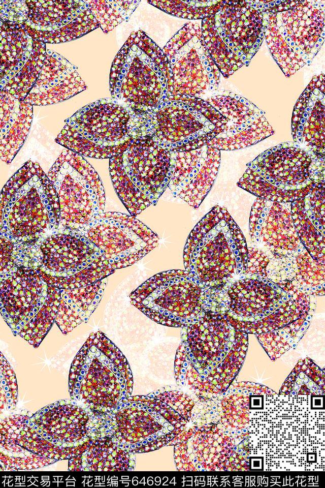 女装珠宝宝石数码印花华亿平台下载（图片编号: 646924） - 瓦栏（Walan）