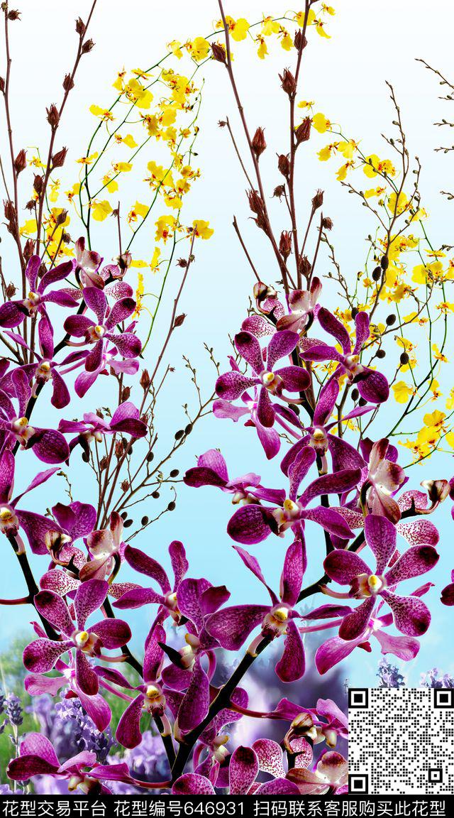 实体定位服装花卉数码印花华亿平台下载（图片编号: 646931） - 瓦栏（Walan）