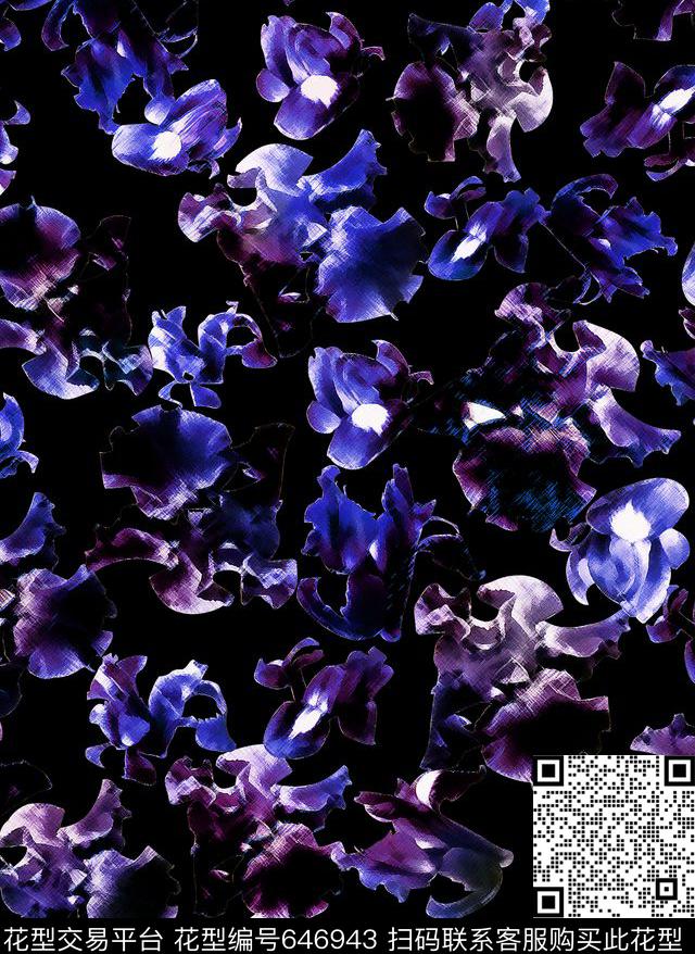 Fei-女装兰花Fei-水彩油画数码印花华亿平台下载（图片编号: 646943） - 瓦栏（Walan）