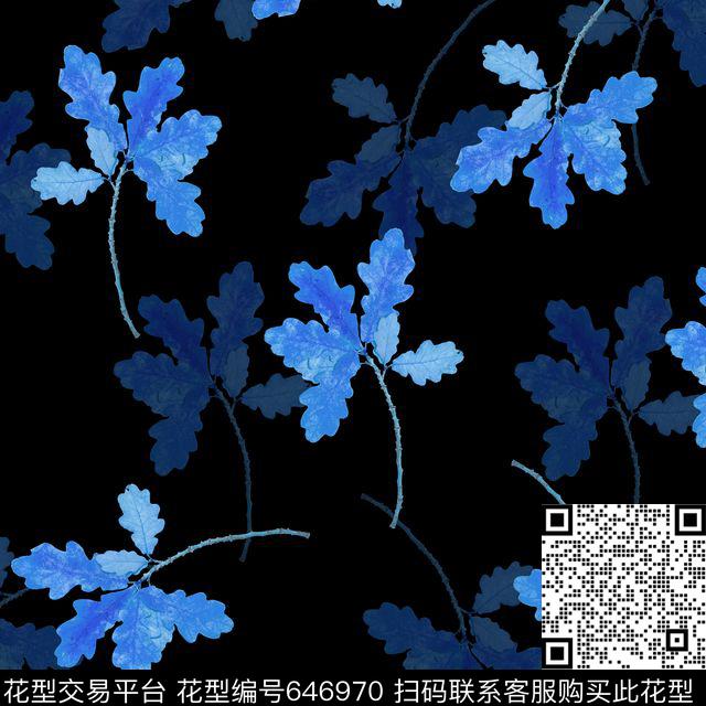 复古树叶女装华亿平台数码印花华亿平台下载（图片编号: 646970） - 瓦栏（Walan）