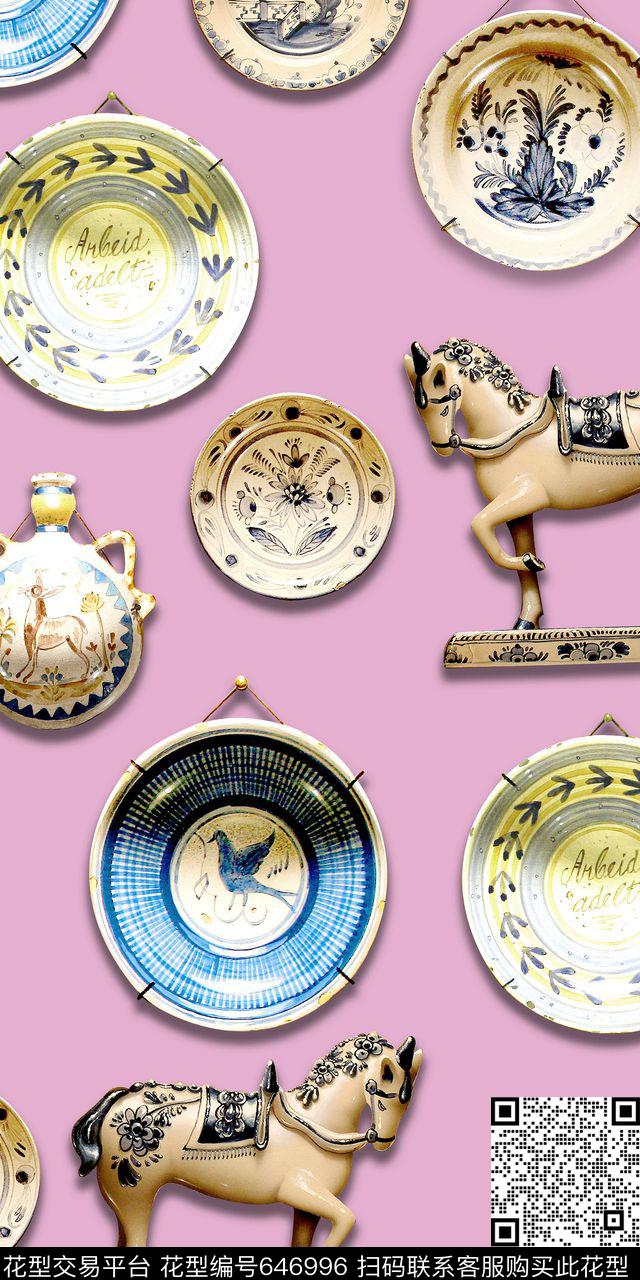 原创瓷器满版数码印花华亿平台下载（图片编号: 646996） - 瓦栏（Walan）