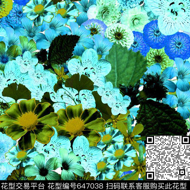 时尚花卉大花男女服装数码印花华亿平台下载（图片编号: 647038） - 瓦栏（Walan）