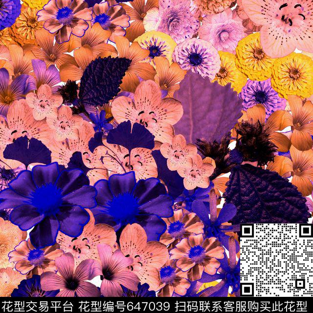 时尚花卉大花男女服装数码印花华亿平台下载（图片编号: 647039） - 瓦栏（Walan）