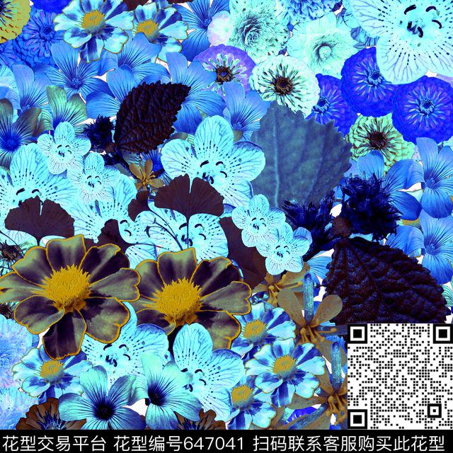 时尚花卉大花男女服装数码印花华亿平台下载（图片编号: 647041） - 瓦栏（Walan）