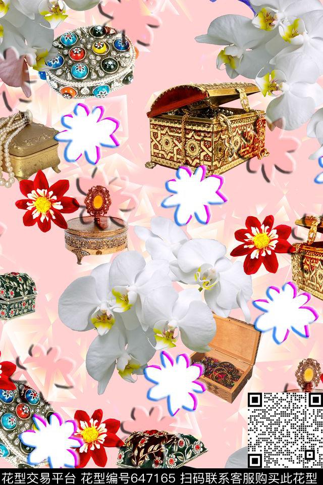 女装花卉珠宝数码印花华亿平台下载（图片编号: 647165） - 瓦栏（Walan）
