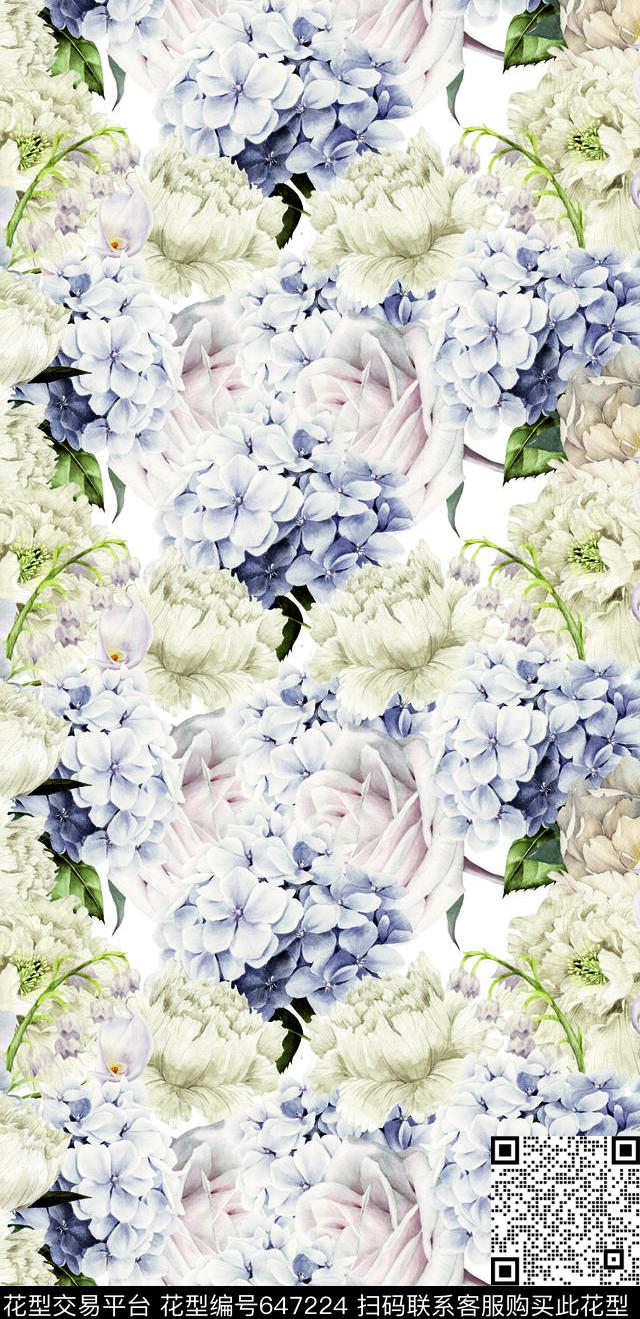 watercolor2017romantic数码印花华亿平台下载（图片编号: 647224） - 瓦栏（Walan）