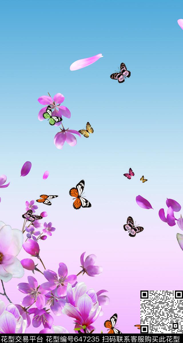 花朵花卉定位数码印花华亿平台下载（图片编号: 647235） - 瓦栏（Walan）