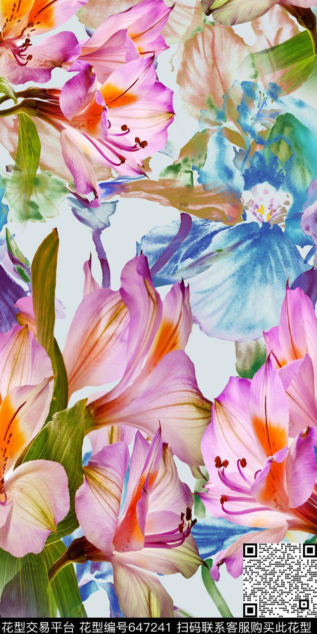 花朵花卉真花数码印花华亿平台下载（图片编号: 647241） - 瓦栏（Walan）