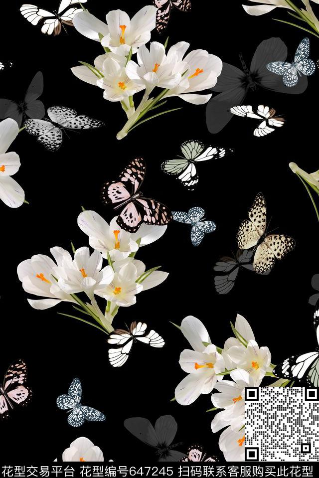 色彩花卉动物数码印花华亿平台下载（图片编号: 647245） - 瓦栏（Walan）