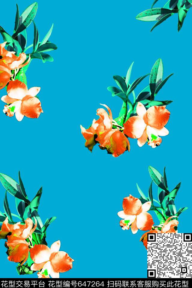 女装花卉复古数码印花华亿平台下载（图片编号: 647264） - 瓦栏（Walan）