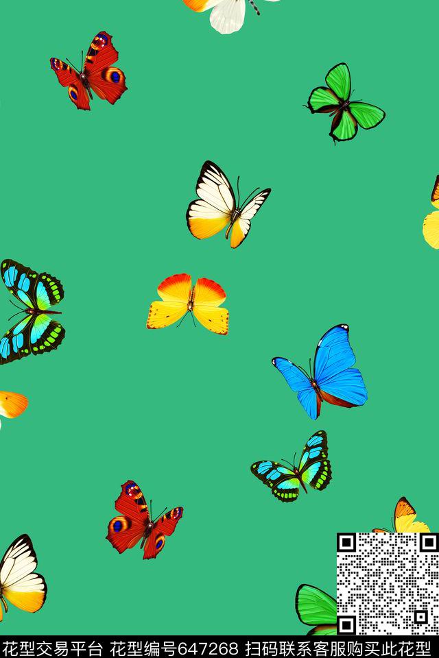 蝴蝶女装纯色底数码印花华亿平台下载（图片编号: 647268） - 瓦栏（Walan）