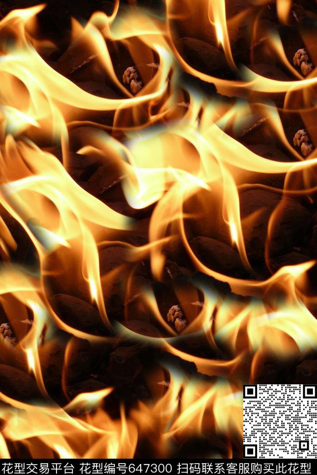 时尚抽象碳灰火焰数码印花时尚潮流大牌设计男装外套夹克印花潮流复古印花数码印花华亿平台下载（图片编号: 647300） - 瓦栏（Walan）