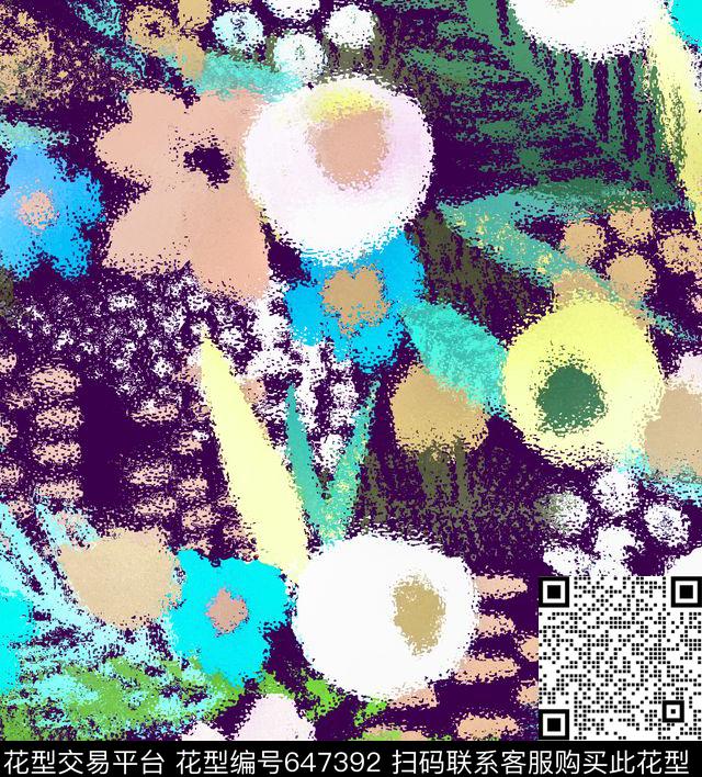 花卉滤镜平面花数码印花华亿平台下载（图片编号: 647392） - 瓦栏（Walan）