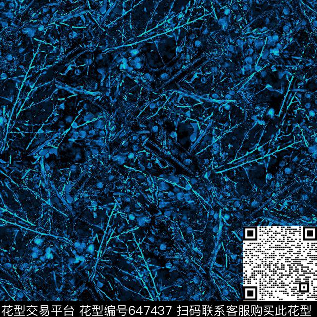 树枝复古植物数码印花华亿平台下载（图片编号: 647437） - 瓦栏（Walan）